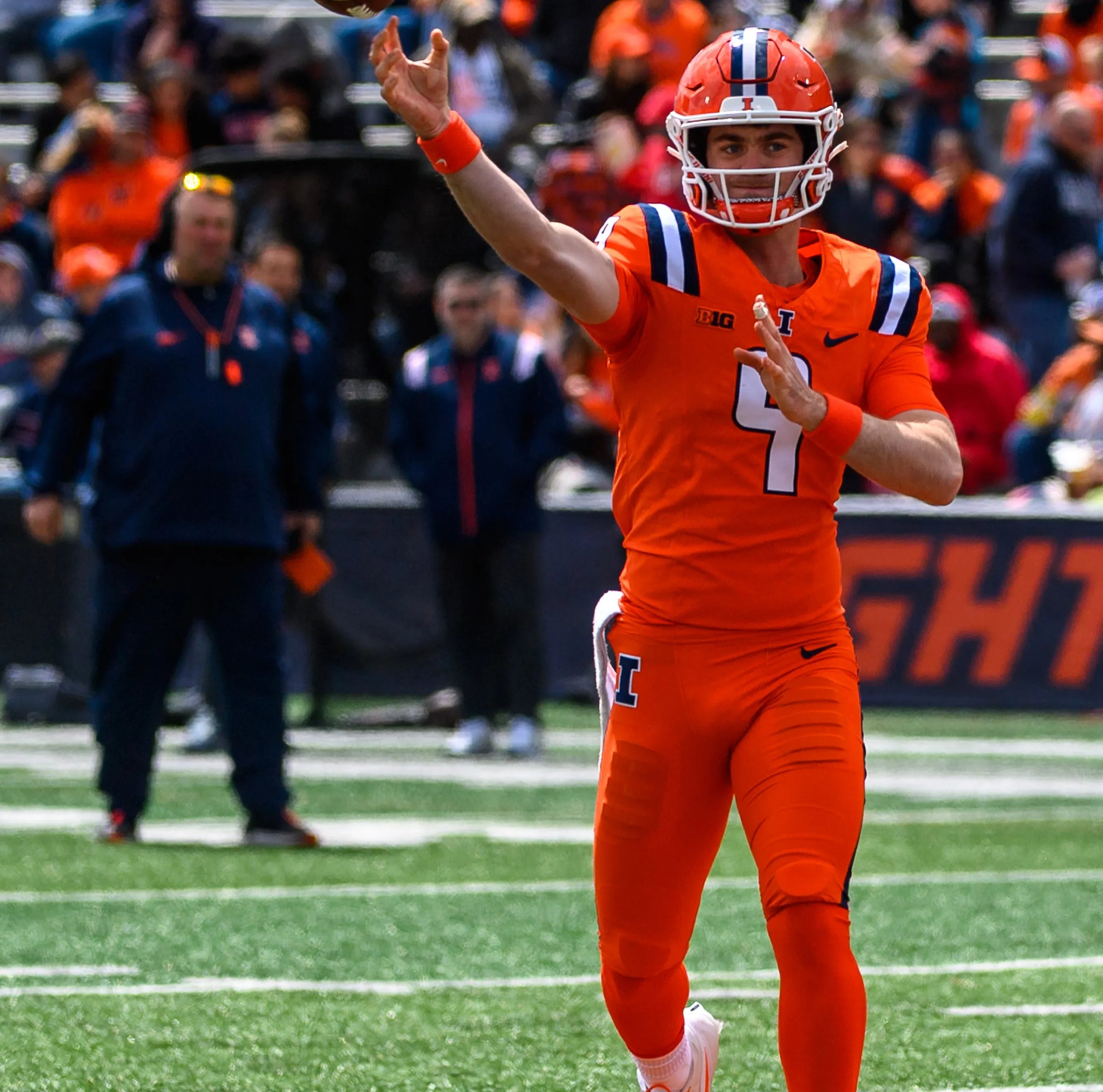 Illinois Fighting Illini Football College Jersey Naranja