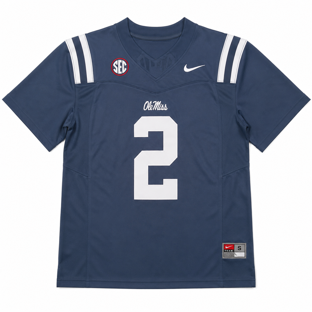 ole miss rebels Football College Jersey Navy