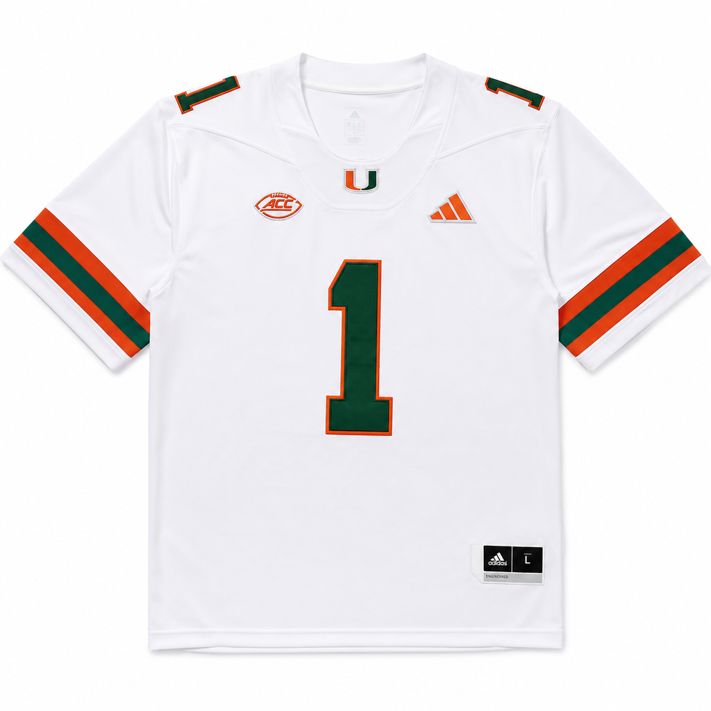 Miami Hurricanes Football College Jersey Blanca