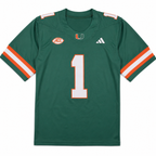 Miami Hurricanes Football College Jersey Aqua
